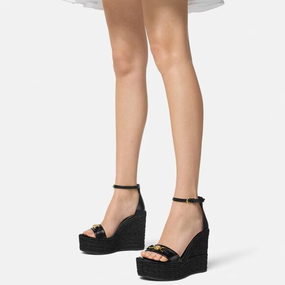 Versace Authentic NWT Medusa '95 Espadrille Wedge Sandal - Picture 1 of 8